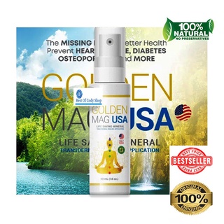 Original Golden Mag USA MAGNESIUM SPRAY 50ml Muscle Pain Reliever, High Blood, Diabetes, Insomnia
