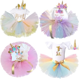 New Unicorn Dress For Baby Girls 1 Year Birthday Dress Infant Princess Party Dress Toddler Dress