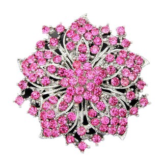 <Wholesale>Wedding Bouquet Silver Charm Rhinestone Crystal Flower Pin Brooch (7)