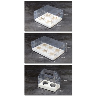 Cupcake box - 2,3, 4 or 6 cavity transparent clear plastic cupcake box cake packaging box / Cup Small Paper Cups Cake Packaging Box Muffin Cup Paper Cup Cake Box Transparent Hand Cup Cake Box (2)