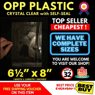 OPP Clear Plastic w/Adhesive (6½” x 8”) [ OPPA#32 ]