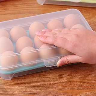 Blooming 15 Grid Egg Storage Box Egg Tray Box Plastic Egg Holder for Refrigerator Fresh Box