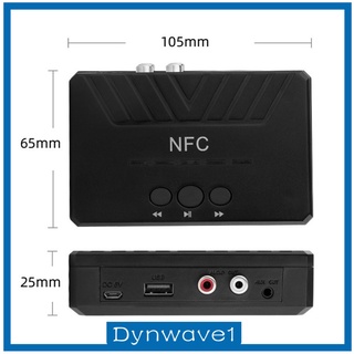 [DYNWAVE1] NFC Bluetooth 5.0 Audio Receiver Adapter 3.5 AUX RCA for Car Stereo Black