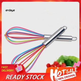 EDY_Stainless Steel Handle Silicone Balloon Wire Egg Beater Whisk Mixer Kitchen Tool