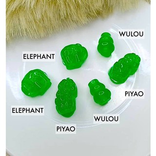 DIY Spacer Piyao Wulou Elephant Green Jade Color