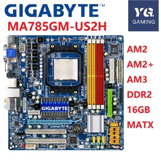 Gigabyte GA-MA785GM-US2H Motherboard For AMD Phenom FX/X4/X3 780G DDR2 16GB AM2/AM2+/AM3 Used AB52