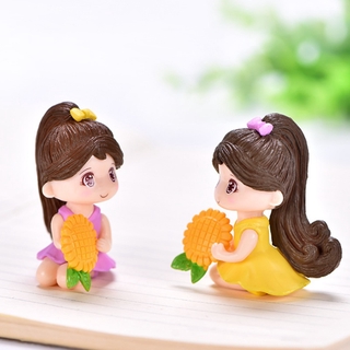 1Pcs Miniature Dollhouse Sunflower Girl Fairy Garden Decoration