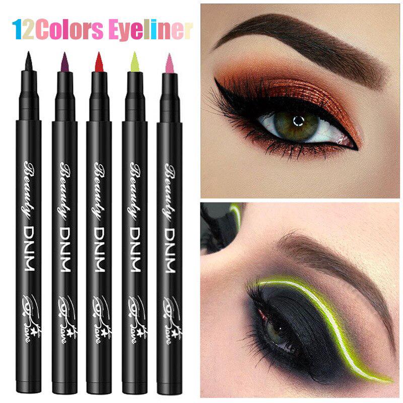 12 Colors Liquid Eyeliner Pencil Waterproof Eye Liner Pen Matte Liners Eyes Makeup Long Lasting