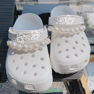 Pearl chain crocs fashion chain shoe decoration Diamond metal Pearl DIY-crocs fashion chain shoe Accessories