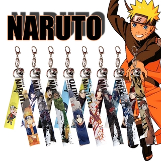 Anime Naruto Keychain Ribbon Bells Anime Keyring Sasuke Uzumaki Uchiha Itachi Kakashi Bag Pandant Key Chain Gift 2021
