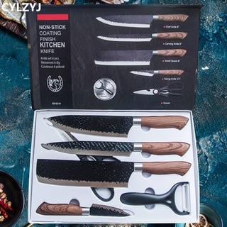 Stainless Steel Kitchen Knives Set Tools Forged Kitchen Knife Scissors Ceramic Peeler Chef Slicer