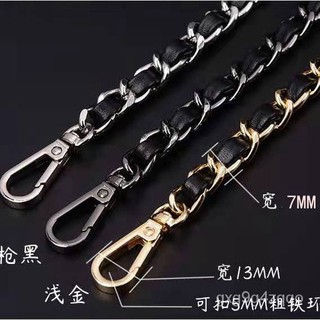 Bag Chain Accessories High-End Bag Strap Shoulder Strap with Leather Chanel-Style Metal Chain Single