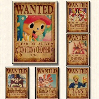 Vintage Paper One Piece Wanted Posters Anime Posters Luffy Chopper Wanted For Home Decor