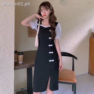 Cheongsam modified dress women s summer 2021 new retro style quality skirt high waist split Hip Wrap Skirt