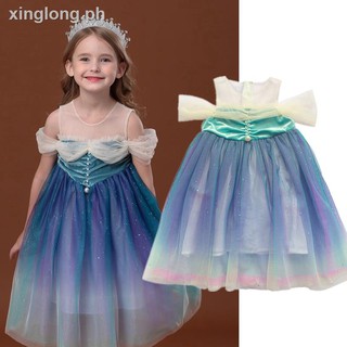 ✘[NNJXD]Girls Clothing Cosplay Little Mermaid Ariel Princess Dress Children Birthday Dresses Kids Halloween Costume