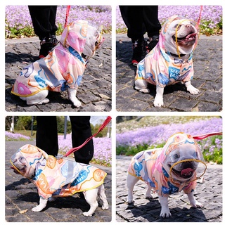 【Coco Pets】 Jarre Aero Bull Raincoat Puppy Dog Waterproof All-Inclusive Poncho Pug British Bull Bulldog Small And Medium-Sized Dogs Rainy Day Pet Clothes