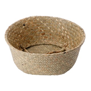 Rattan Basket Foldable Storage Woven Stand Flower Pot (6)