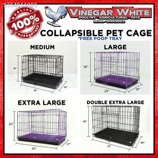 ✟✚Heavy Duty Pet Cage Collapsible Dog Cat Rabbit Puppy Folding Crate Medium Large XL XXL Poop Tray