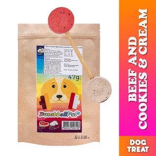 Petto Tomodachi Dumbbellpop Dog Treat Healthy Dental Chews Beef and Cookies and Cream 47g