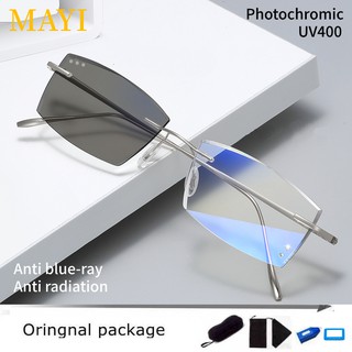 Photochromic Glasses Anti-blue Ray TR90 Sunglasses UV400 Ultralight Computer Glasses Anti radiation Y00004