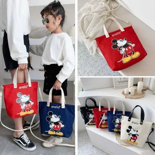 Mickey canvas Tote bag sling bag Let's Travel With Mickey big capacity