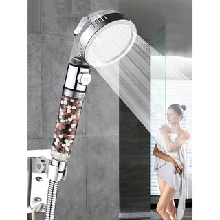 Bathroom High Pressure Anion Filter Bath Head 3-Function Spa Shower Head with Switch On/off Button