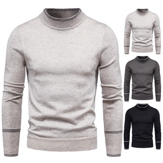 Brand Mens Sweater Men's Half Turtleneck Sweaters Slim Fit Pullover Male Long Sleeve Stretch Sweater