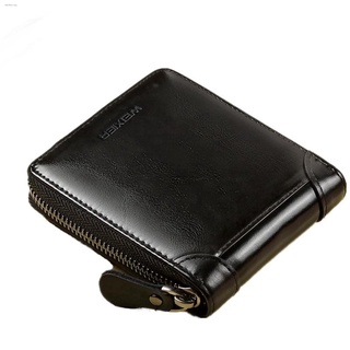Wallets❀❈CSONLINEMALL Men Wallet Leather Bifold Zip Wallet Small Short Coin Wallet Card Wallet for M