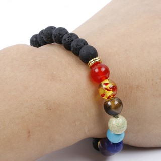 7 Chakra Healing Balance Beaded Bracelet Lava Yoga Reiki Prayer Stone Gifts (3)