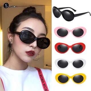 Rock Star Retro Clout Goggles Oval Round Pop Black Lenses Sunglasses Women Men Design SUNTON