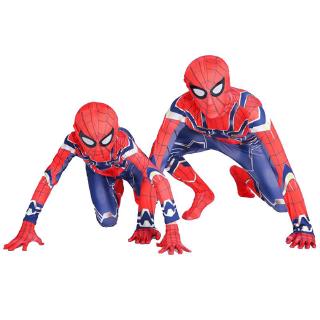 KIds Ault Avengers Endgame Iron Spiderman Peter·Parker Cosplay Costume Halloween Jumpsuit (6)
