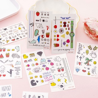 Korea cartoon tattoo stickers Cute long lasting waterproof ins girl heart tattoo stickers