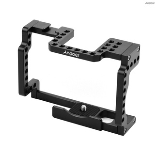 ✧ Andoer Camera Cage Rig Aluminum Alloy with Cold Shoe 1/4 Thread Compatible with Canon M50 Mirrorless Camera