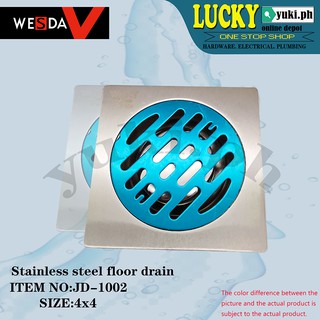 JD-1002 WESDA Stainless Steel Floor Drain Heavy Duty 4x4