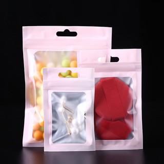 100Pcs/Set Aluminum Foil Ziplock Bag Colorful Matte Packaging Plastic Bag Travel Storage Bags Kitchen Organizer