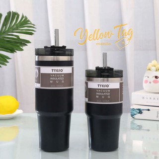 ⚡READY TO SHIP BLACK 600ml / 890ml TYESO "SAGE" Vacuum Insulated Tumbler With Straw⚡