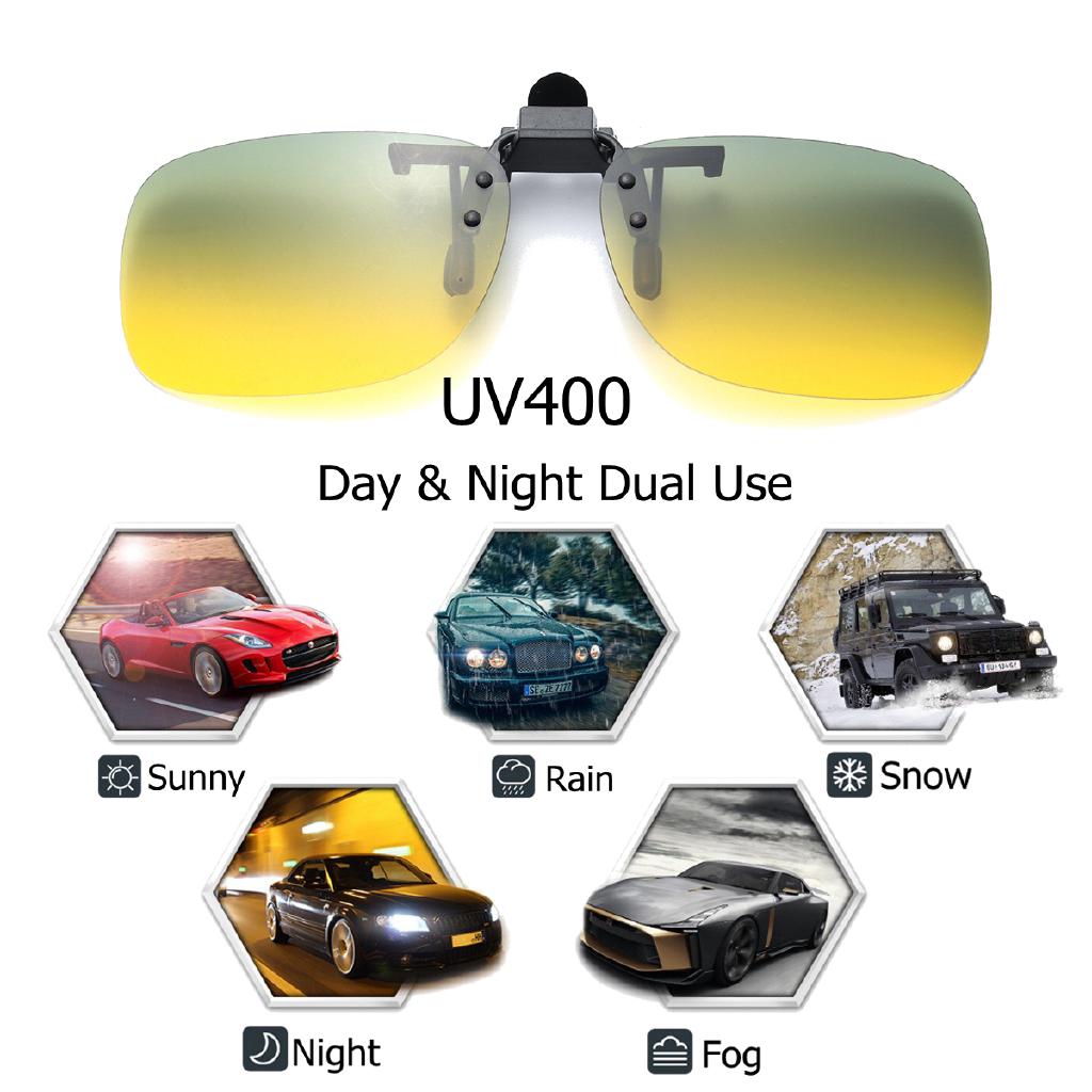 Polarized Mirrored UV400 Lens Clip-on Driving Sunglasses