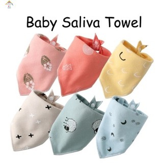 bib baby☫✻【HSP】Baby Double Triangle Scarf Cute Thick Cotton Breathable Baby Cartoon Printed Saliva (1)