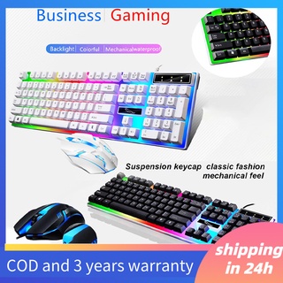 G21B Wired Gaming Keyboard Mouse USB Mechanical Backlight Keyboard Mouse Set