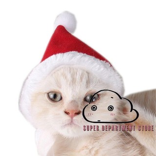 TTU-2PCs Pet Cat Dog Santa Hat+Scarf Christmas Xmas Red (7)