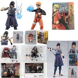 Bandai NARUTO Uzumaki Naruto Uchiha Sasuke Movable Hand-made model collection toys birthday commemor