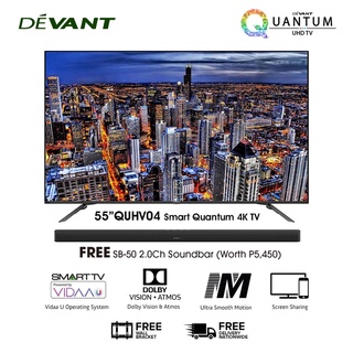Devant 55-inch Smart Quantum 4K TV with FREE Wall Bracket and Soundbar - 55QUHV04
