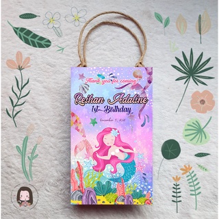 Under the Sea Mermaid Theme Party Bag Loot Bag with Handle