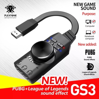 usb headset Plextone GS3 V2 Virtual 7.1 Channel USB Sound Card and GS3 Mark II Version Adapter 3.5mm