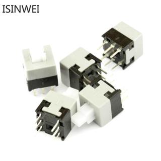 20pcs 6Pin Push Tactile Power Micro Switch Self lock On/Off button Latching switch 8.5X8.5 8.5*8.5mm
