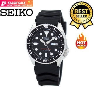 Seiko Day & date Diver's 21 Jewels Black Dial Resin Band Watch for Men(Black) XsnW
