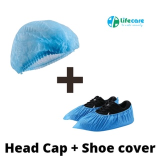 5 X Shoe cover + Head Cap Bundle in ZIPLOCK