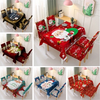 Christmas Tablecloth Chair Cover Home Party Table Decorations Splash Waterproof