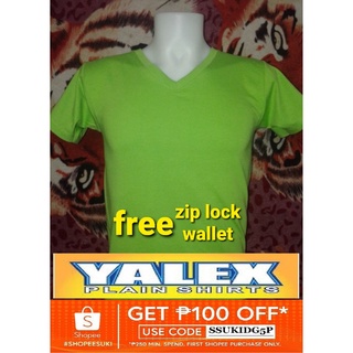 Yalex Plain V-neck Shirts Apple Green Adult - NO MINIMUM -