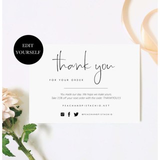 80 pesos for 50pcs, Customized Thank you cards/Business cards/Loyalty Card 2x3.5